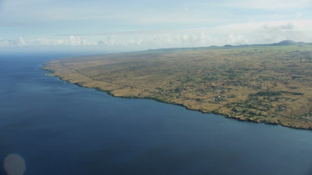 Flygfoto Hawaiian strandlinje bostadsområden Hawaii America — Stockvideo