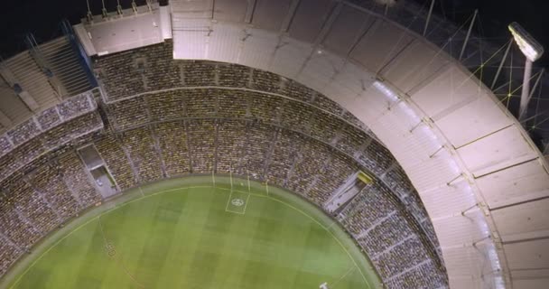 Vista aérea aérea Melbourne Cricket Ground por la noche — Vídeo de stock