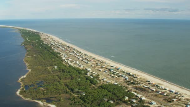 Flygfoto strand hem Florida Panhandle Apalachicola Bay — Stockvideo