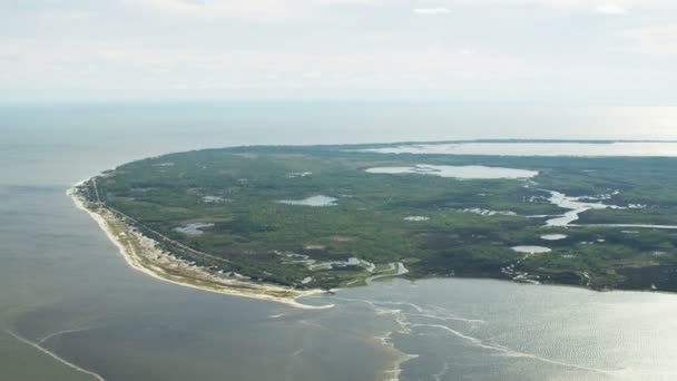 Вид с воздуха Очлоккони Бэй охота и рыбалка Флорида — стоковое видео
