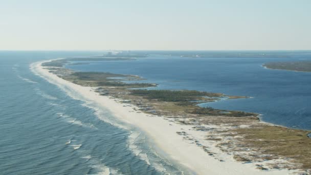 Vista aérea furacão paisagem costeira danificada Florida Panhandle. — Vídeo de Stock