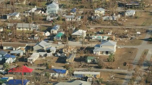 Vista aérea propiedad residencial devastación huracán Florida Panhandle — Vídeos de Stock