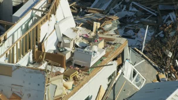 Flygfoto visa folk egendom förstörd av orkanen USA — Stockvideo