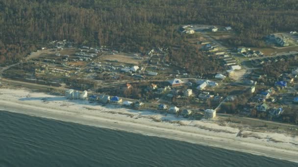 Vista aérea océano tormenta oleada huracán destrucción Florida — Vídeos de Stock