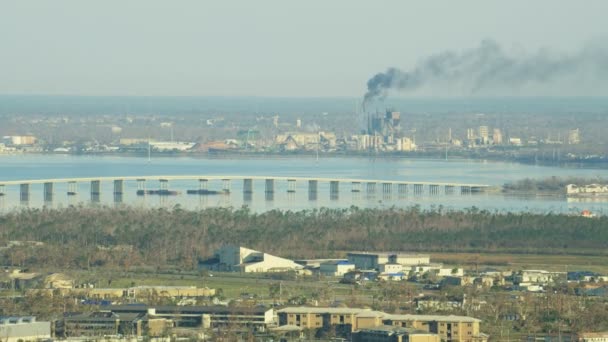 Воздушный промышленный торговый завод Tyndall Pkwy Bridge USA — стоковое видео