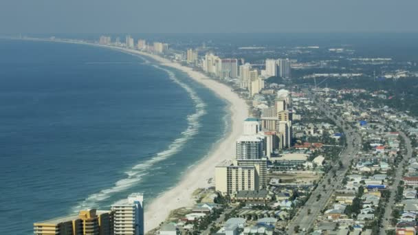 Vista aérea furacão costa praia paisagem destruição Florida — Vídeo de Stock