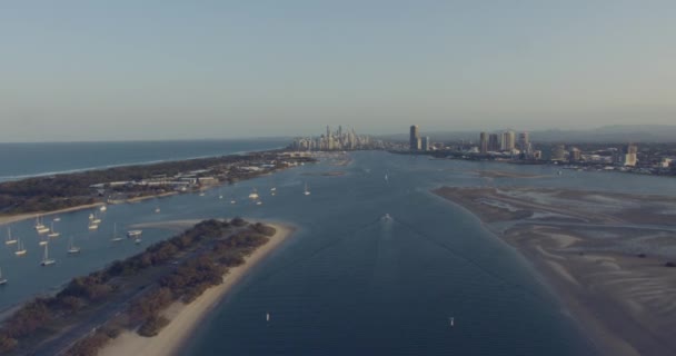 Vue Aérienne Surfeurs Paradise skyscrapers Gold coast Queensland — Video