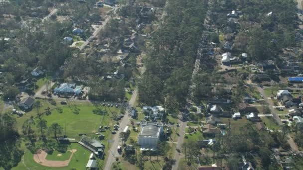 Aerial Φλόριντα Panhandle λήψη τυφώνα Michael προμήθειες έκτακτης ανάγκης — Αρχείο Βίντεο