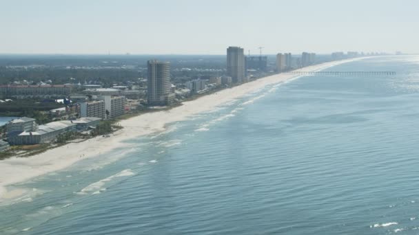 Letecké pobřeží Panama Beach prázdninové hotely Florida USA — Stock video