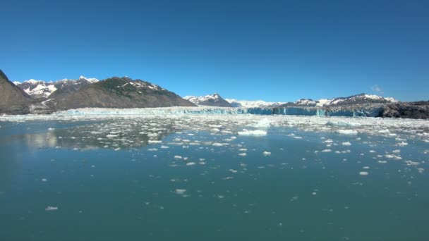 POV blue frozen compressed ice forming glaciers USA — Stockvideo