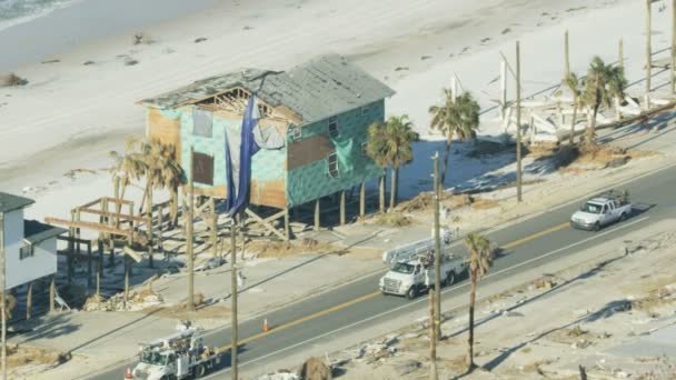 Floride Novembre 2018 Vue Aérienne Des Camions Services Publics Urgence — Video