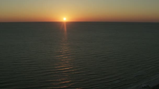 Aerial view Panama city beach sun setting Florida — Stock Video