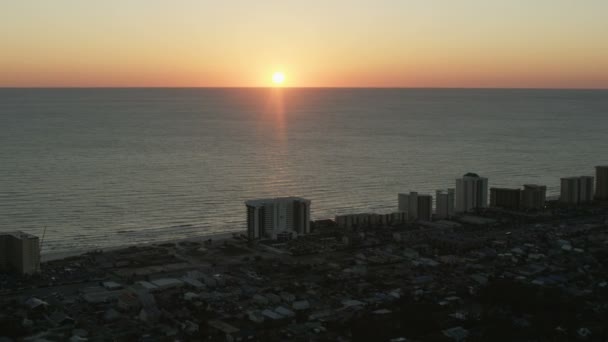 Luchtfoto zonsondergang uitzicht Panama stad strand Florida Verenigde Staten — Stockvideo