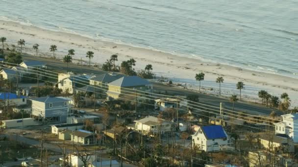 Vista aérea de México Destrucción de huracanes en la playa Florida — Vídeos de Stock