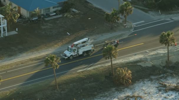 Flygfoto FEMA orkan räddningstjänst Florida USA — Stockvideo