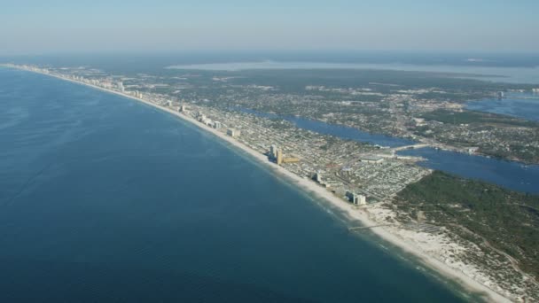 Aerial Panama City beach condominium resort Florida USA — стокове відео