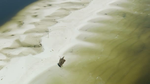 Вид с воздуха Корабль острова Собака Ураган Каррабель Флорида — стоковое видео