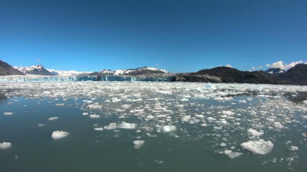 Azul derretimiento glacial hielo océano entrada Alaska — Vídeo de stock