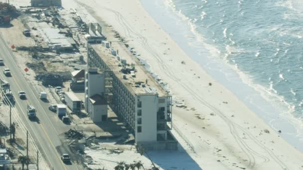 Vista aérea de propiedad comunitaria devastada Florida EE.UU. — Vídeo de stock