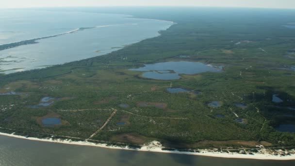 Letecký pohled Ochlockonee Bay Krajina řek a jezer — Stock video