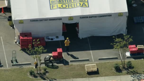 Florida November 2018 Повітряний Вид Наметів Допомогу Постраждалим Від Стихійних — стокове відео