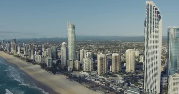 Vista aerea Surfers Paradise resort grattacieli Gold coast — Video Stock
