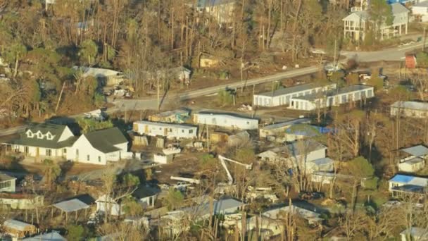Vista aérea furacão utilitários infra-estrutura danificada Florida EUA — Vídeo de Stock