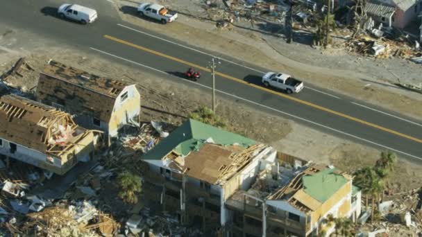Φλόριντα Νοέμβριος 2018 Αεροφωτογραφία Καταστροφή Παράκτιας Κωμόπολης Μετά Από Σοβαρές — Αρχείο Βίντεο