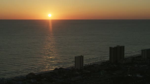 Luchtfoto zonsondergang uitzicht Panama stad strand Hotels appartementen — Stockvideo