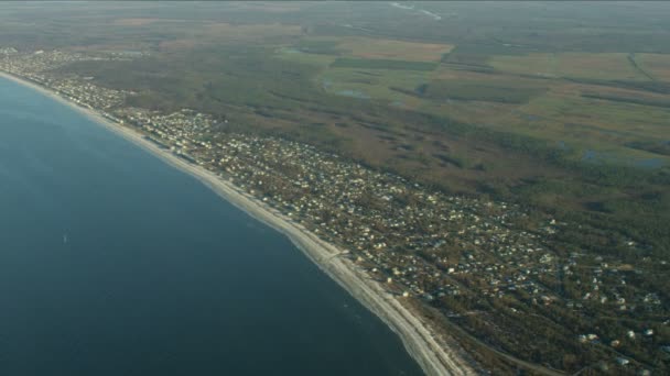 Mauer aus der Luft gegen Hurrikan an der Küste Mexiko Beach Florida — Stockvideo