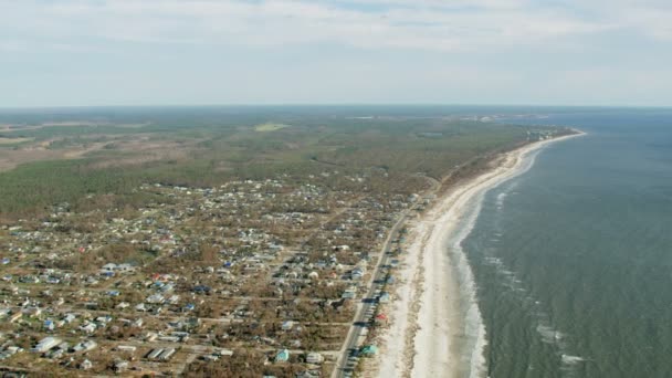 Aerial view hurrikán kár Mexico Beach Florida Amerikai Egyesült Államok — Stock videók