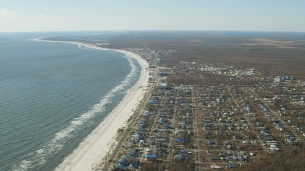 Aerial view Hurricane Michael aftermath property destruction Florida — Stock Video