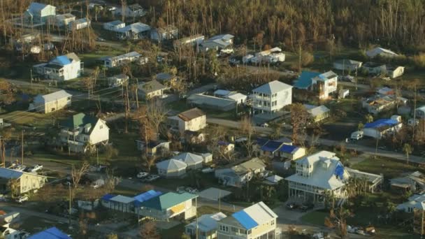 Luftbild Wohnimmobilien Hurrikan Michael beschädigt Florida — Stockvideo