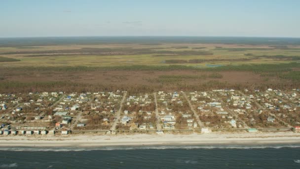 Vista aérea Huracán Michael destrucción del municipio costero Florida — Vídeos de Stock