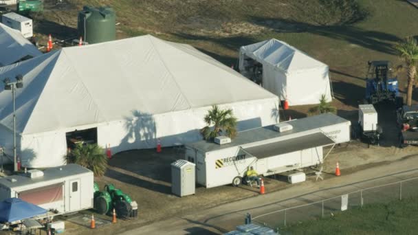 Floride Novembre 2018 Vue Aérienne Des Tentes Secours Cas Catastrophe — Video