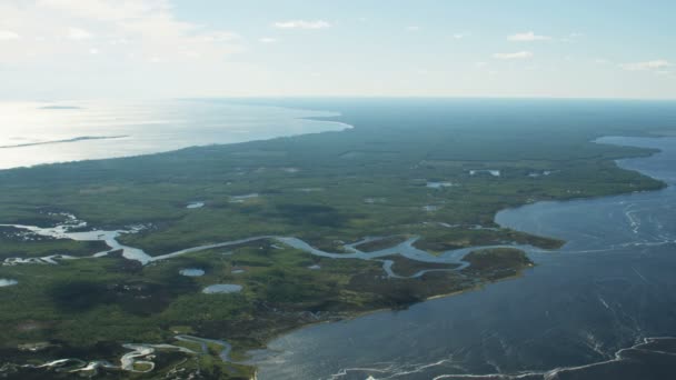 Vista aérea Bald Point State Park Ochlockonee Bay — Vídeo de Stock