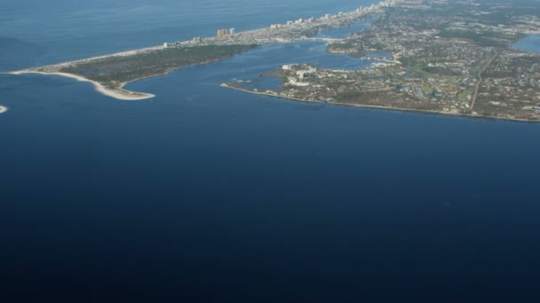 Aerial Panama City beach condominium resort Florida USA — Stock video