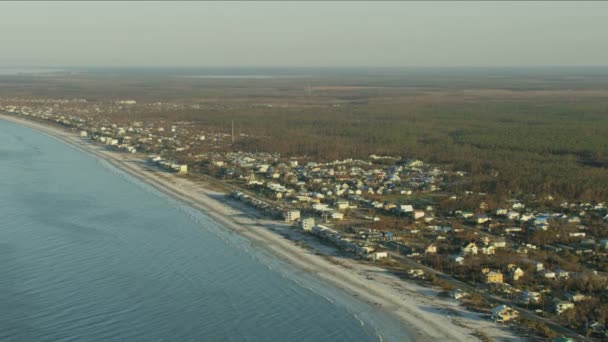 Vue aérienne toits de la propriété Hurricane Michael dommages Floride — Video