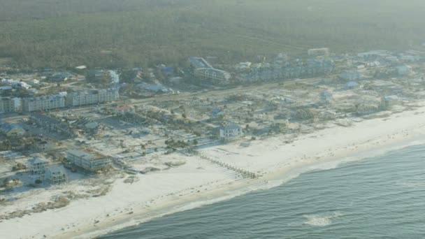 Propiedad de vista aérea que sobrevivió al huracán Michael Florida — Vídeos de Stock