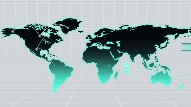 CG movimiento de todo el mundo mapa de redes — Vídeos de Stock