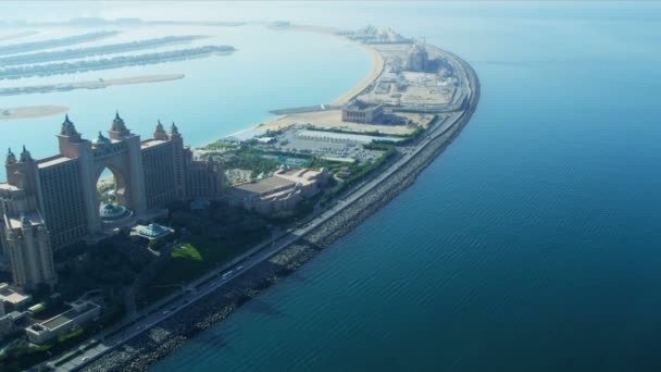 Palm Atlantis on Palm Jumeirah — Stock Video