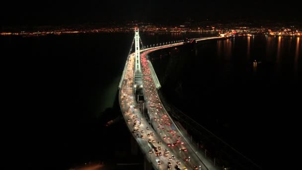 Новий міст через затоку Окленд трафіку — стокове відео