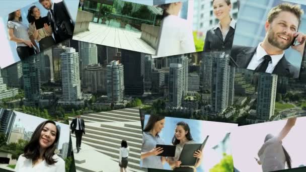 3D video montage Chinese bedrijfsleiders aansluiten online-technologie — Stockvideo