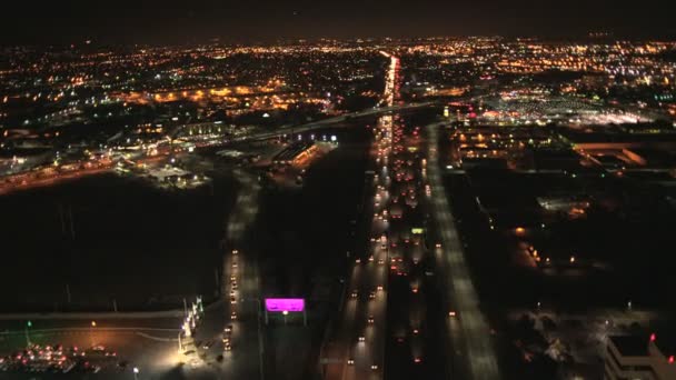 Weergave commerciële stad gebouwen — Stockvideo