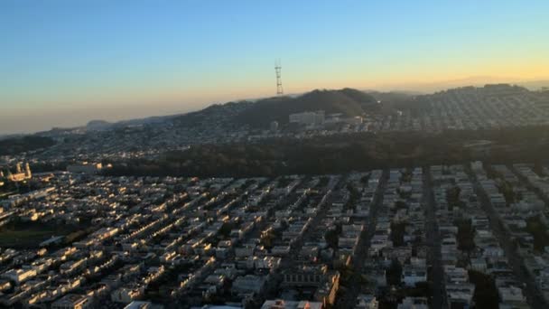 Закат над Сан-Франциско — стоковое видео