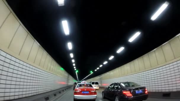 Közúti alagutat Sanghajban — Stock videók