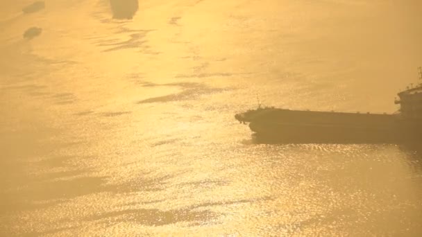 Huangpu River at sunrise — Stock Video