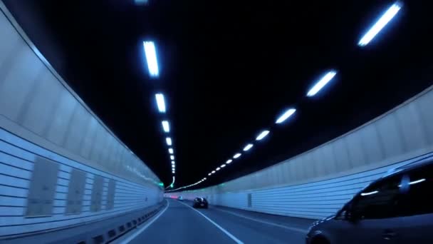 Road tunnel in Shanghai — Stock Video