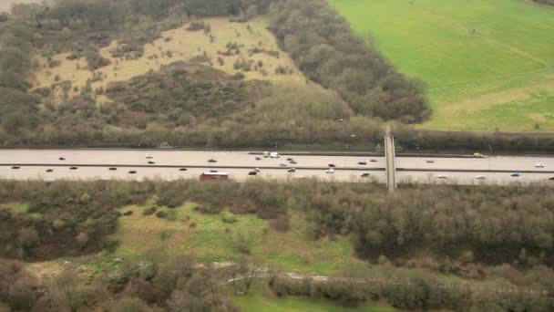 Vista aérea autopista rural — Vídeos de Stock