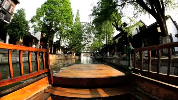 Zhujiajiao vodní vesnice — Stock video